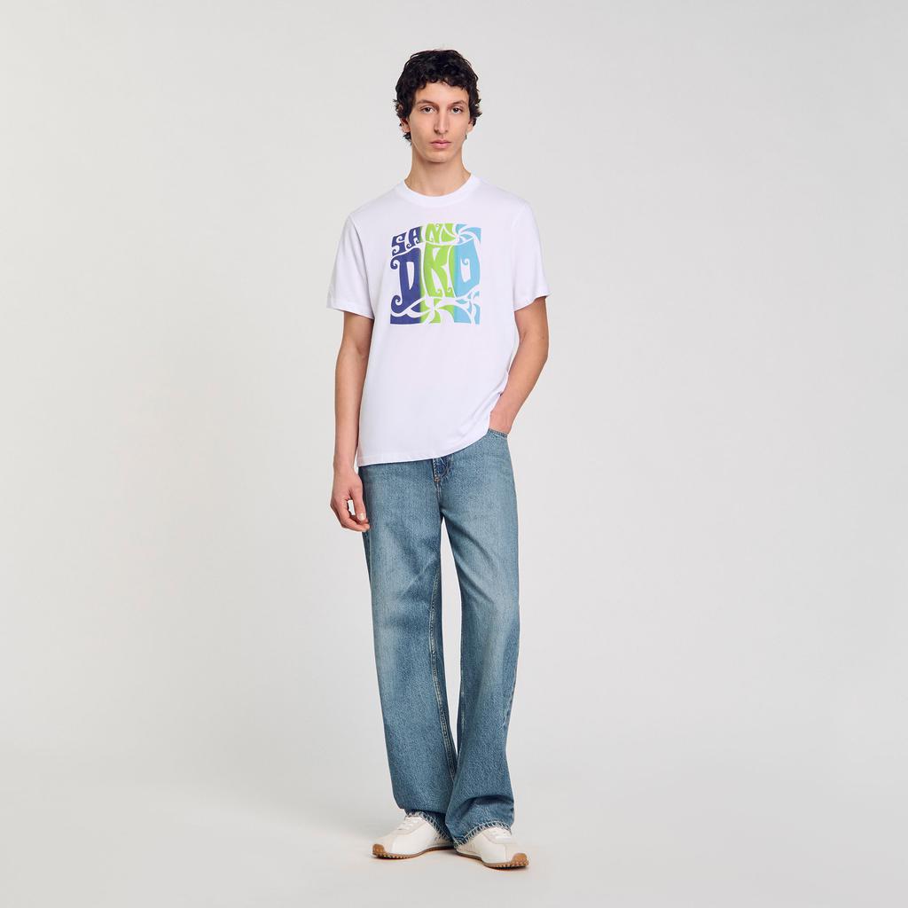 Sandro Wave print cotton T-shirt