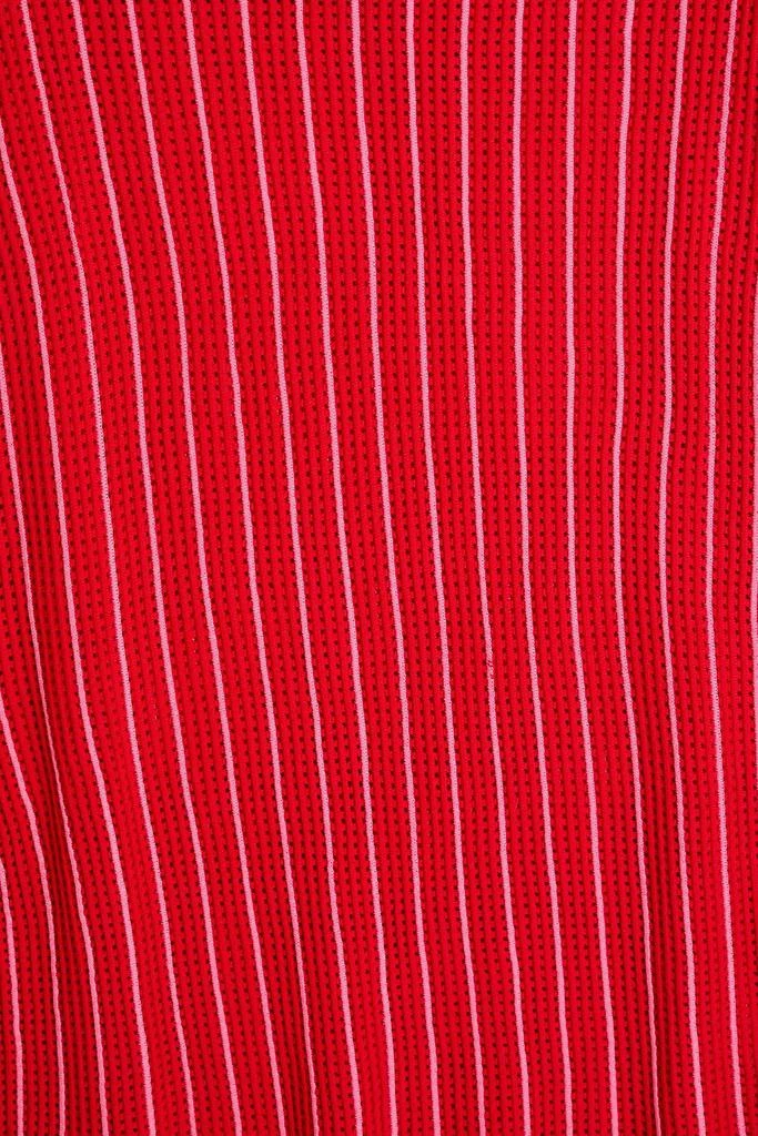 Solid & Striped Striped ribbed pointelle-knit midi skirt 4