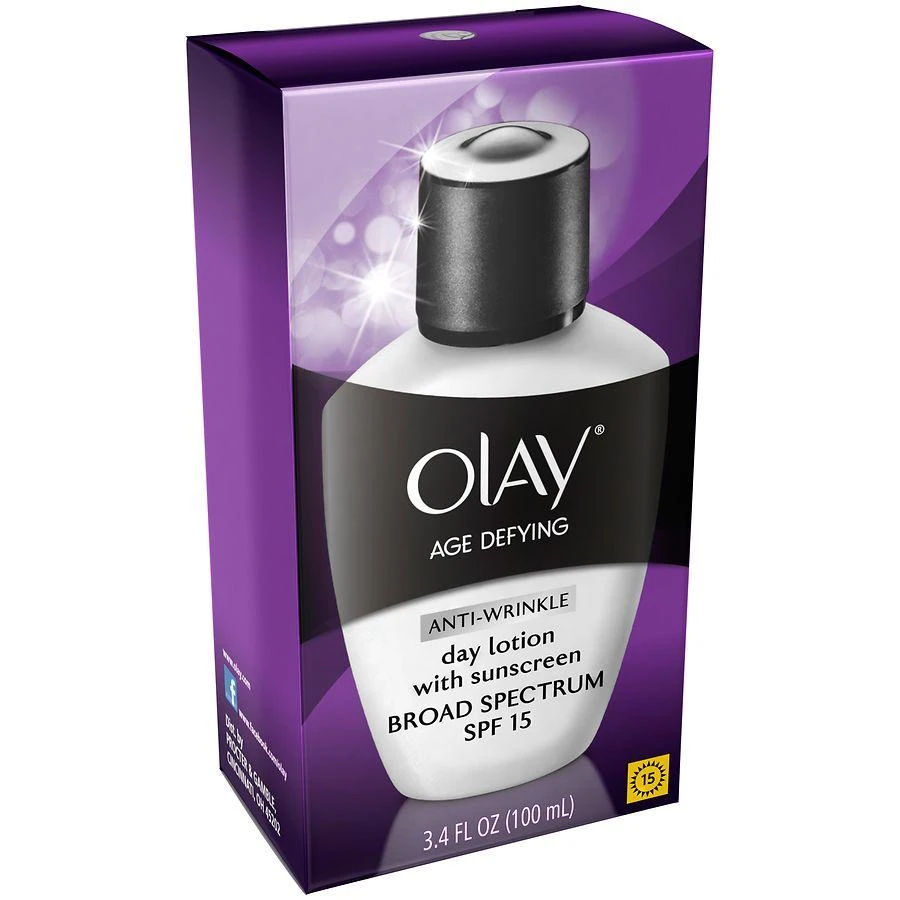 Olay Age Defying Anti-Wrinkle Day Face Lotion with Sunscreen SPF 15 No scent 10