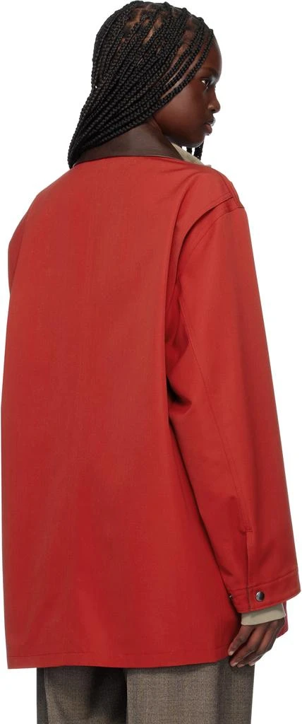 AURALEE Red Wool Max Canvas Jacket 3