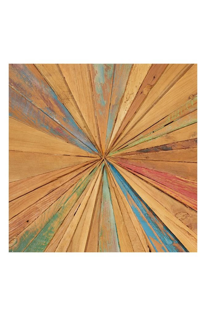 GINGER BIRCH STUDIO Brown Teakwood Handmade Radial Starburst Wall Decor 4