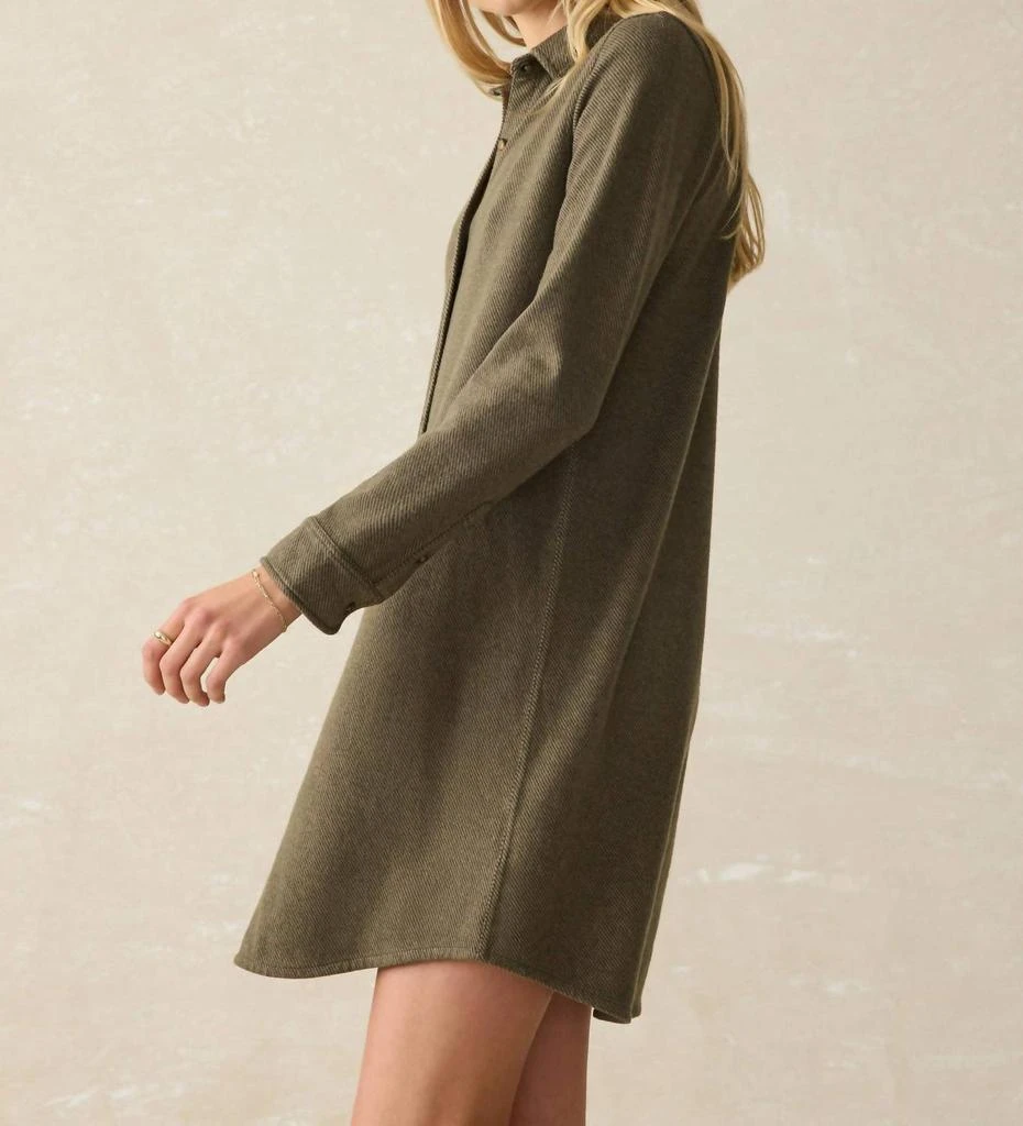 Faherty Legend Sweater Dress In Olive Melange Twill 2