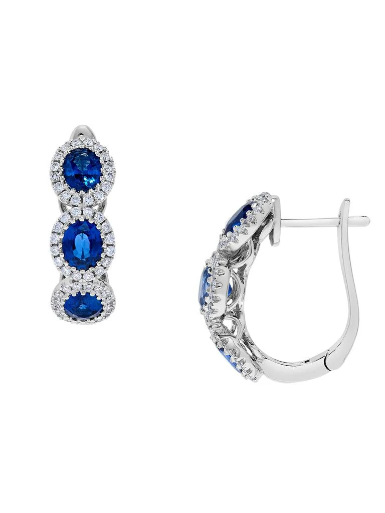 Saks Fifth Avenue 14K White Gold, Sapphire 
0.45 TCW Diamond Huggie Earrings