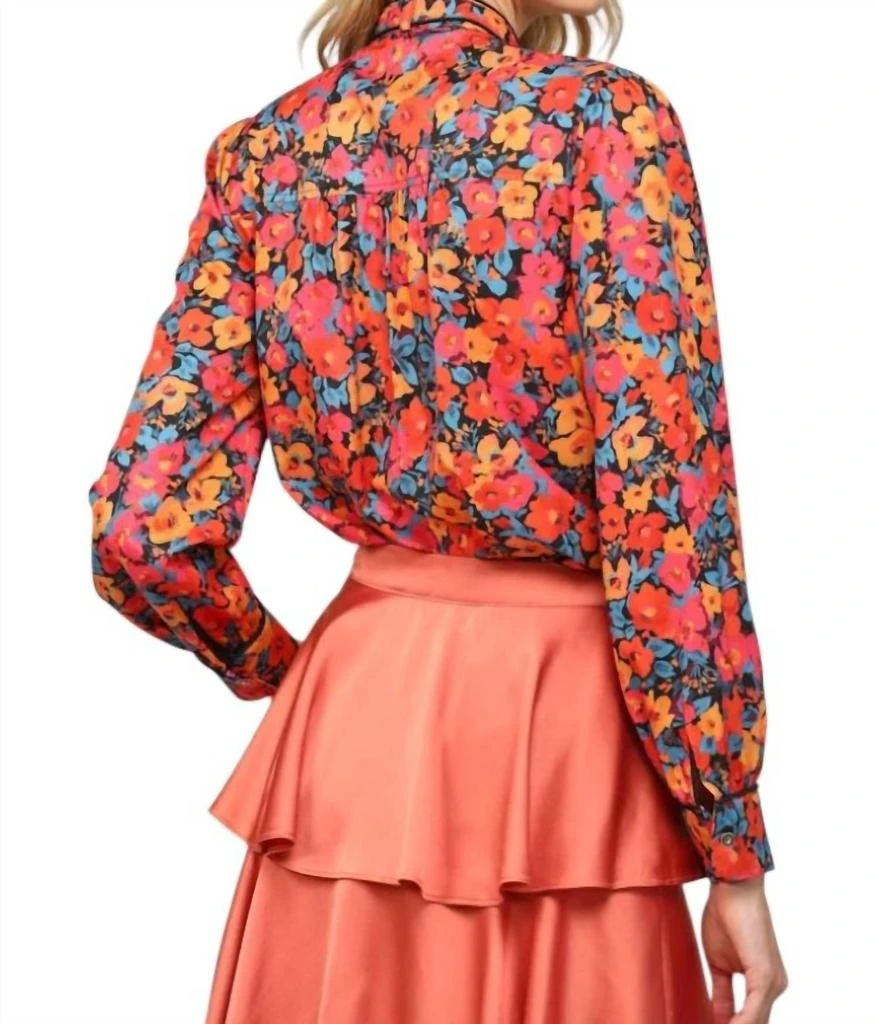 FATE Bow Tie Blouse - Plus In Multi-Colored 2