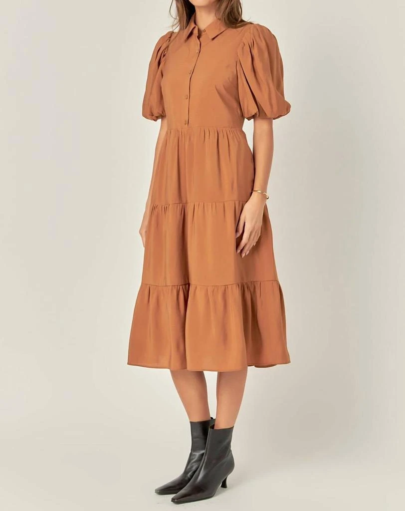 English Factory - Quarter Sleeve Tiered Midi Dress  On Sale Now with Up to  44% Off | Discover Exclusive Deals & Savings at BeyondStyle  Authentic English  Factory women > dresses >