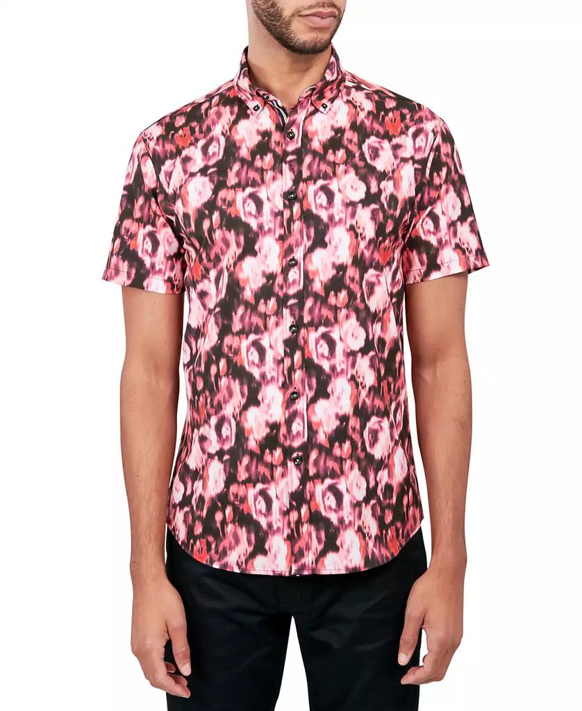 Society of Threads Men's Regular Fit Non-Iron Performance Stretch Floral Print Button-Down Shirt
