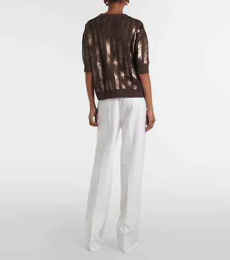 Max Mara Empoli sequined linen top 3