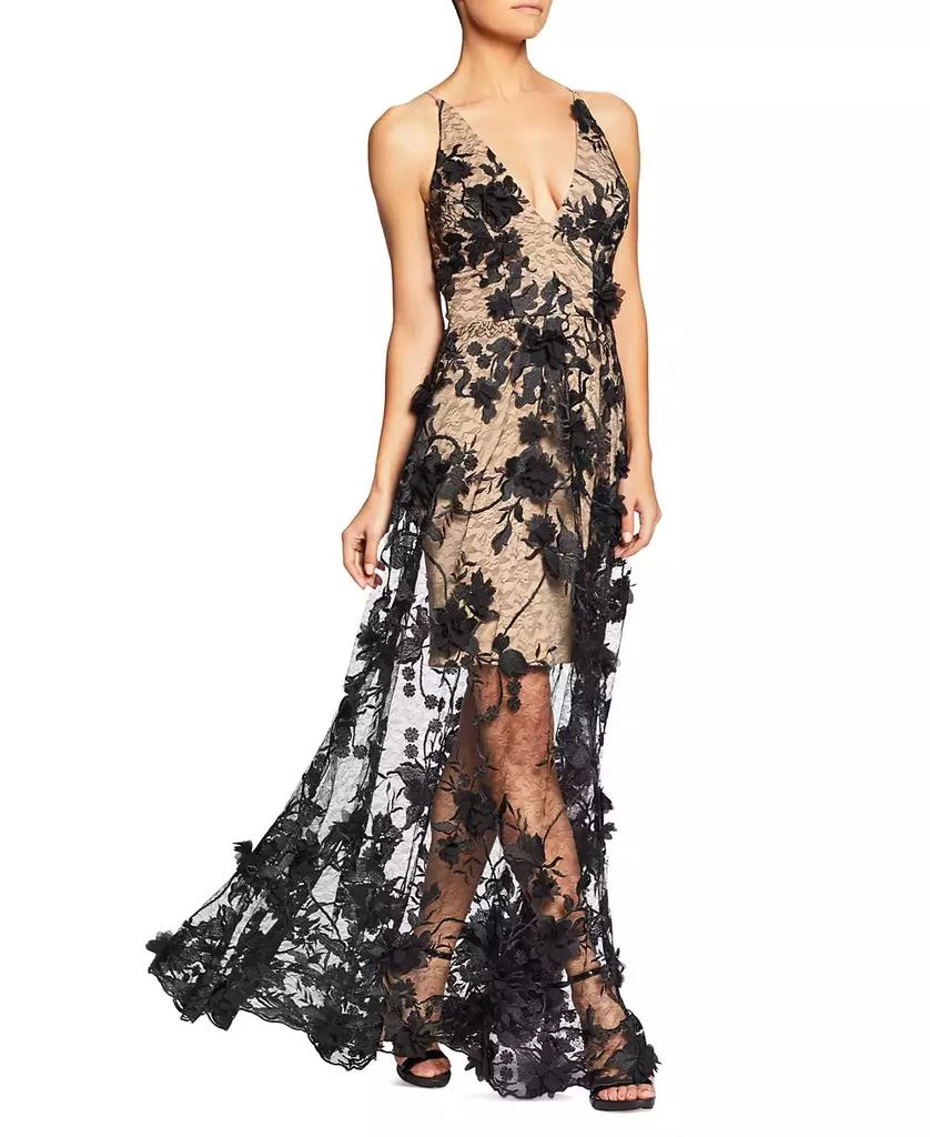 Dress The Population Women's Sydney Lace Floral-Appliqué Gown 2