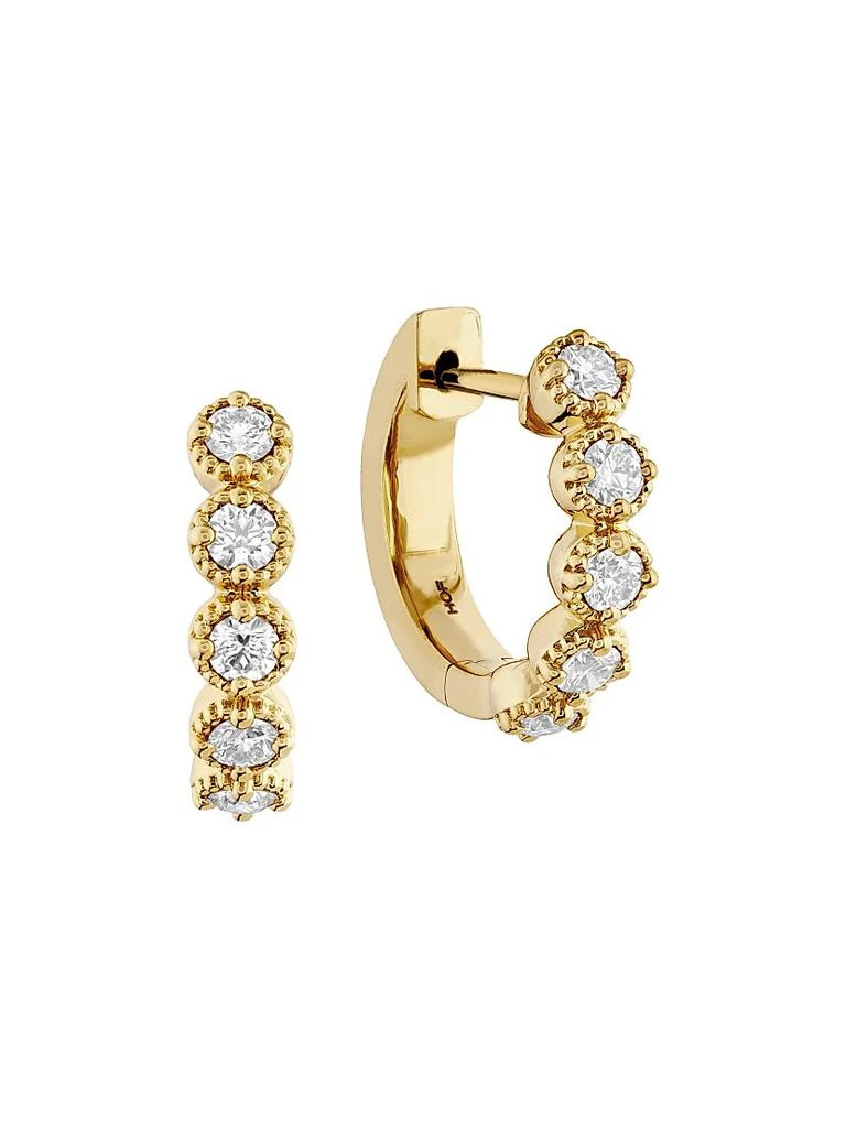 Hearts On Fire 18K Gold 
0.32 TCW Diamond Huggie Hoop Earrings 1