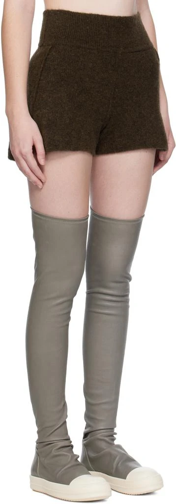 Rick Owens Brown Concordians Alpaca Knit Shorts 2