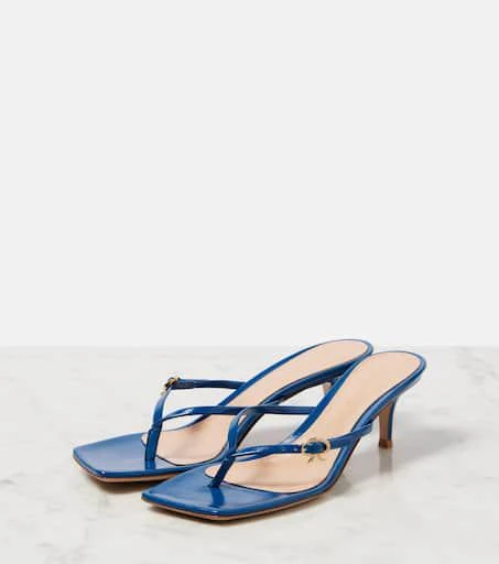 Gianvito Rossi Ribbon patent leather thong sandals 4