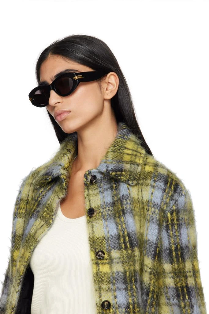Bottega Veneta Black Mitre Oval Sunglasses 4