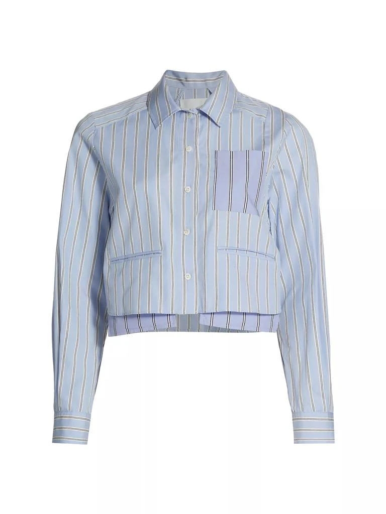 MOUSSY VINTAGE Striped Cotton Layered Crop Shirt 1