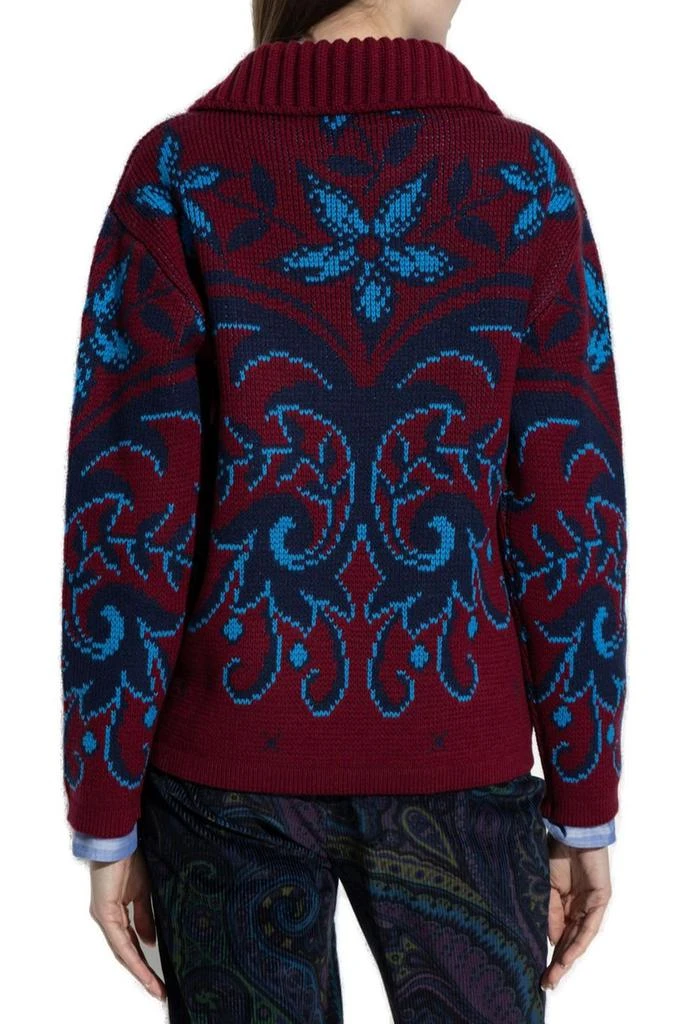 ETRO Etro Pattern Intarsia-Knit Collar Jumper 3