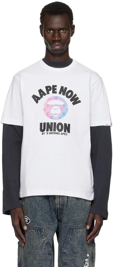 AAPE by A Bathing Ape White 'Union' T-shirt 1