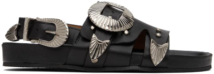 Toga Pulla SSENSE Exclusive Black Leather Sandals 1