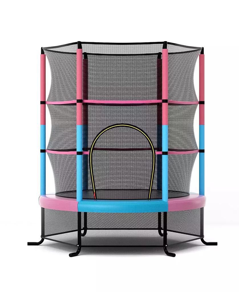 KUYOTQ 55 Inch Kids Recreational Trampoline Bouncing Jumping Mat with Enclosure Net