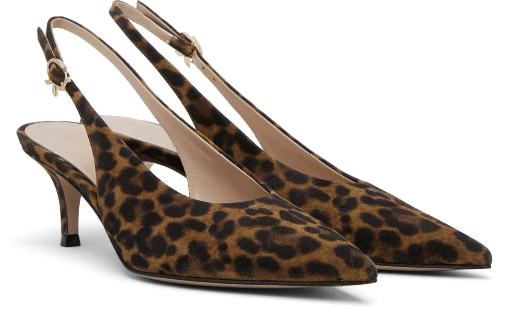 Gianvito Rossi Brown 
Black Robbie Sling 55 Heels 4