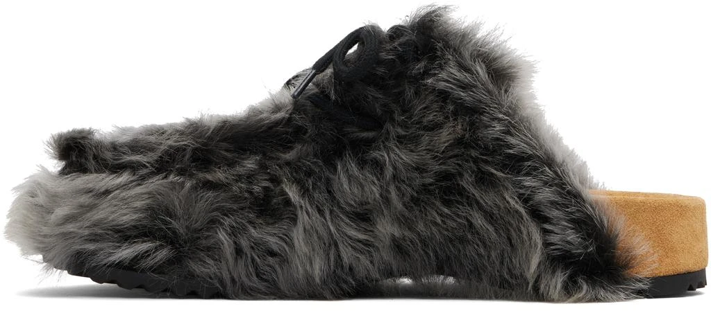 Dries Van Noten Gray Shearling Clogs 3