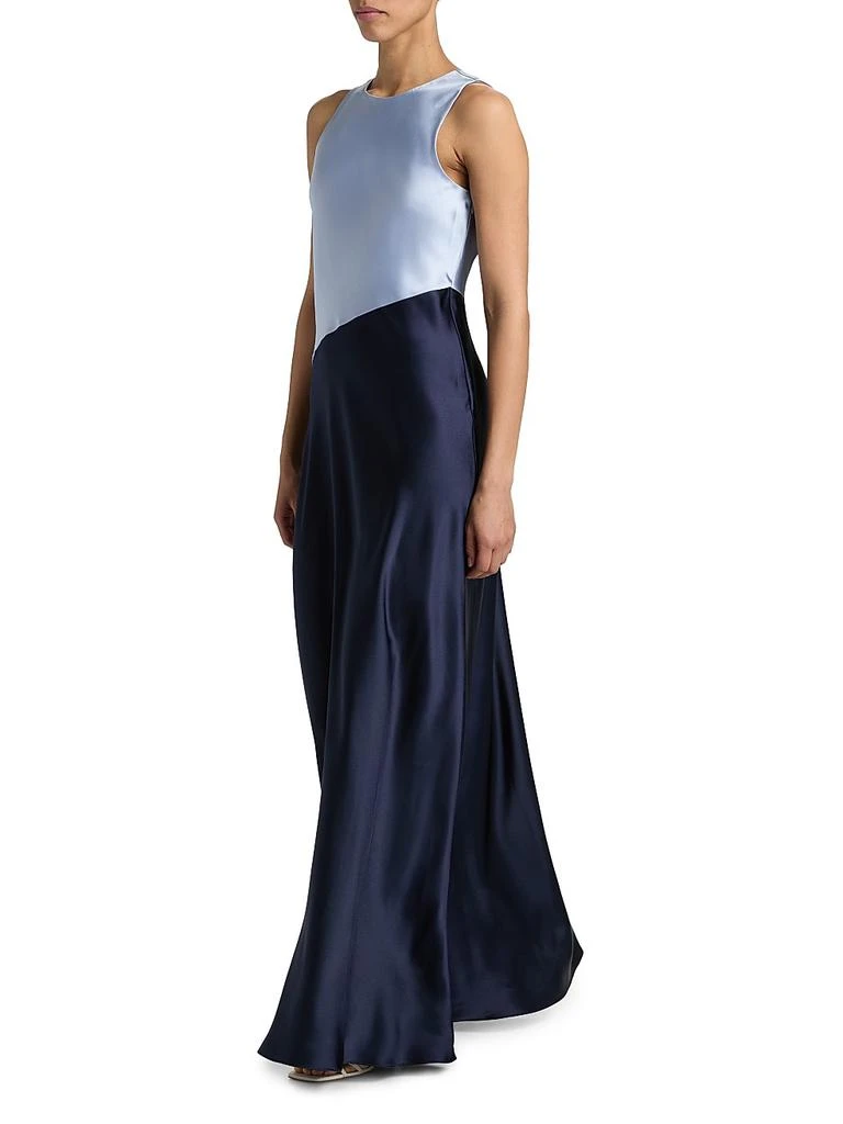 taylor satin maxi dress Dove Satin Bridesmaid Dress Mermaid Maxi Long Sleeve V-Neck