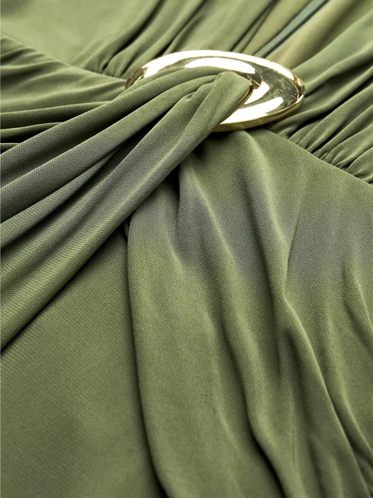 HALSTON Ahano Jersey Plunge Gown 6