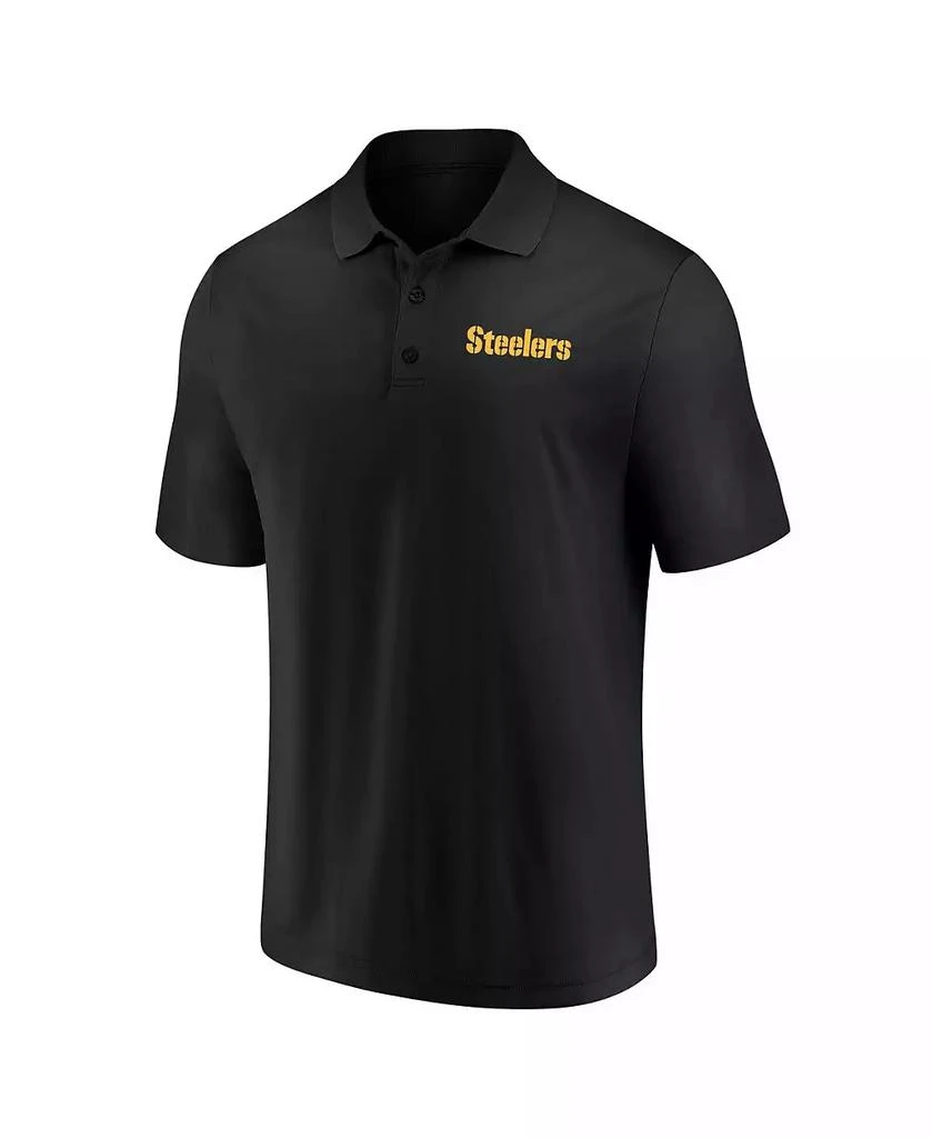 Fanatics Men's Black Pittsburgh Steelers Push Back Polo Shirt 2