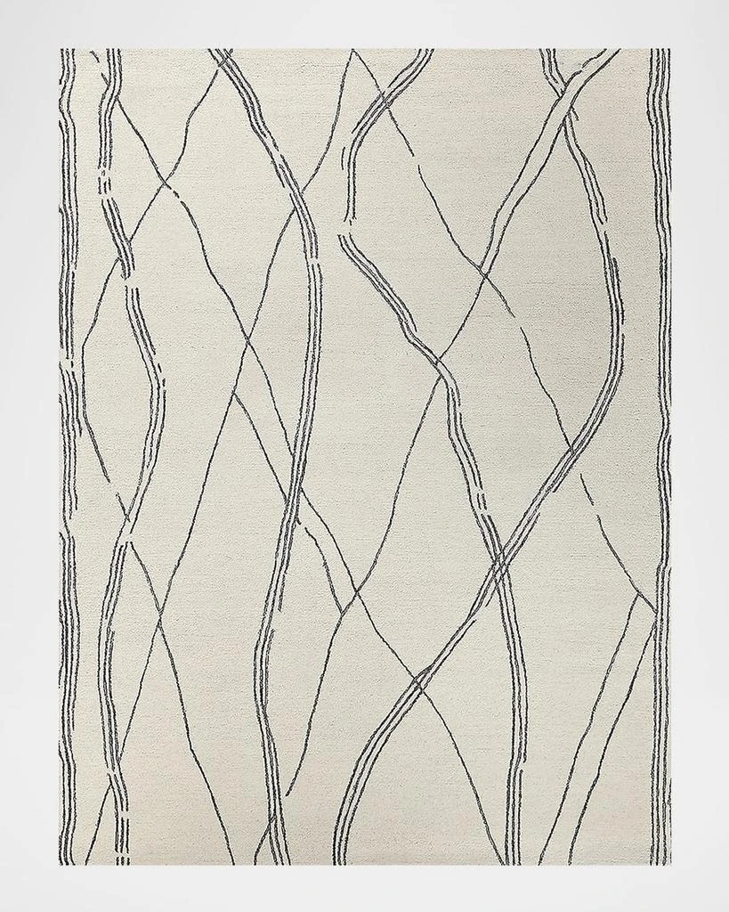 Exquisite Rugs Tangiers Hand-Tufted Ivory/Black Rug, 6' x 9' 1