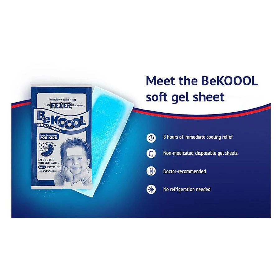 Be Koool Immediate Cooling Fever Reducing Soft Gel Sheets for Kids 5