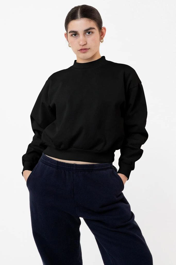 Los Angeles Apparel HF06 - Heavy Fleece Cropped Mock Neck Pullover (Garment Dye 2) 2