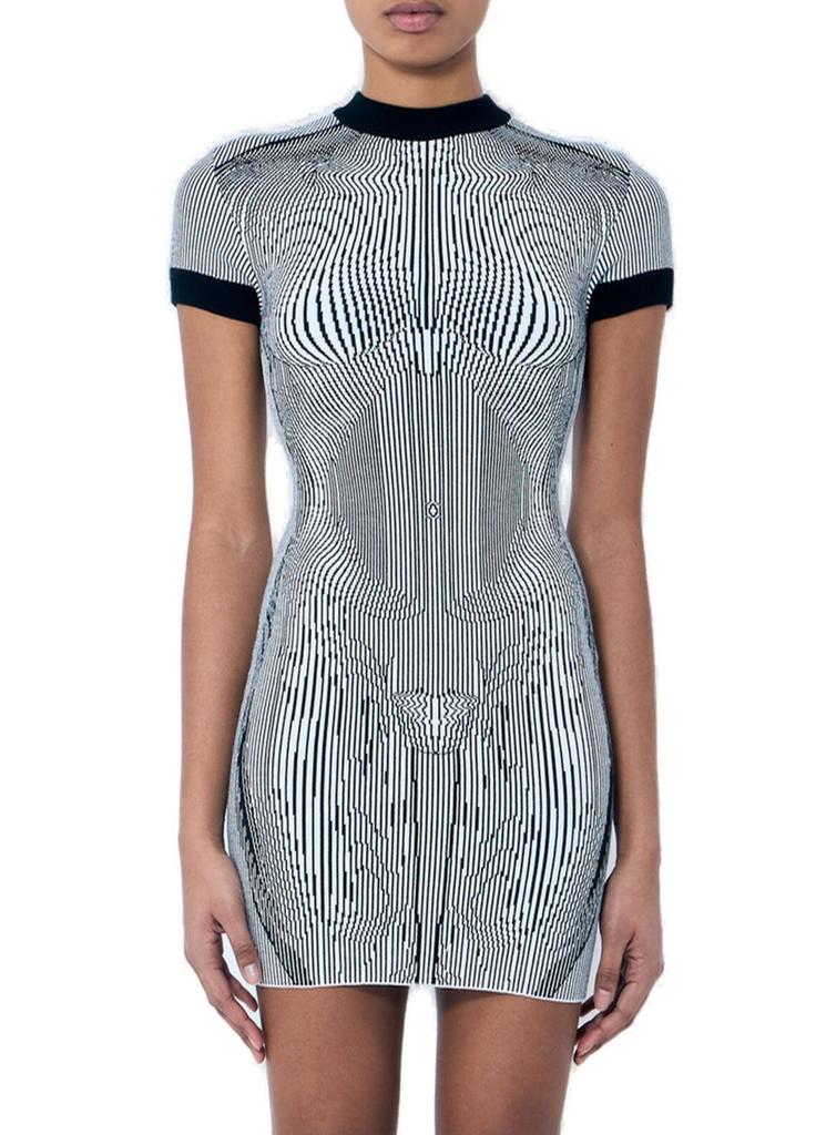 Jean Paul Gaultier Jean Paul Gaultier The Short Morphing Pinstripes Jacquard Dress