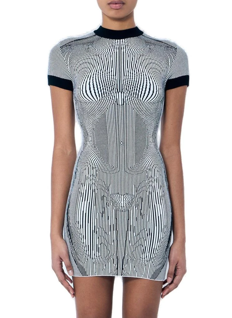 Jean Paul Gaultier Jean Paul Gaultier The Short Morphing Pinstripes Jacquard Dress 1