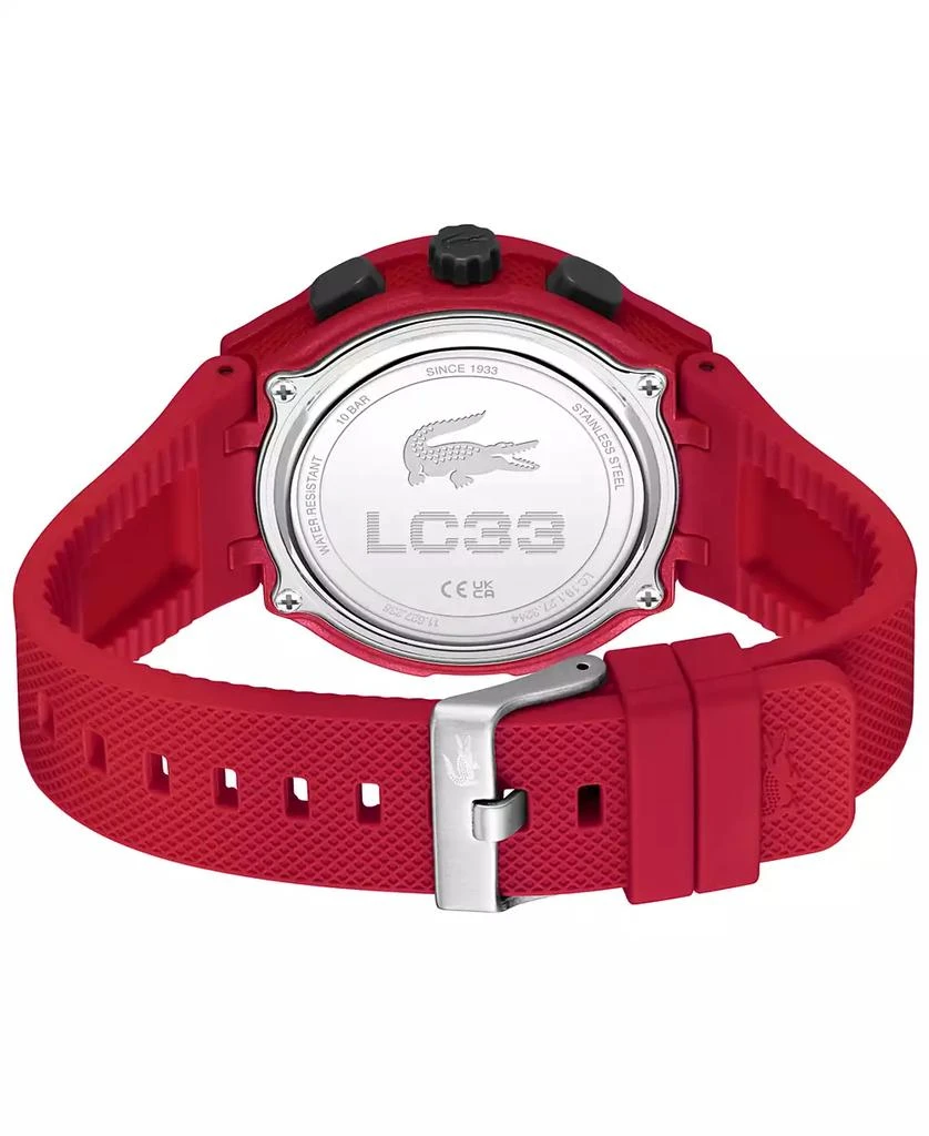 Lacoste Men's LC33 Red Silicone Strap Watch 45mm 5