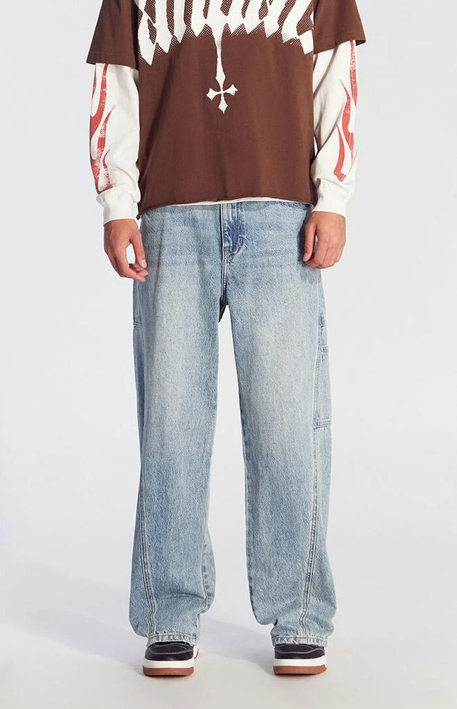 PacSun Blake Extreme Baggy Jeans Carpenter Light Indigo 2