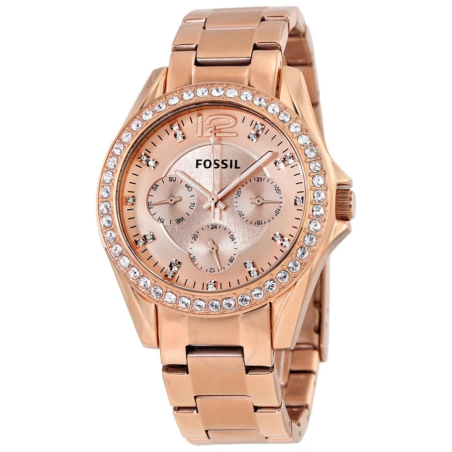 Fossil Fossil Riley Multi-Function Rose Gold-plated Ladies Watch ES2811 1