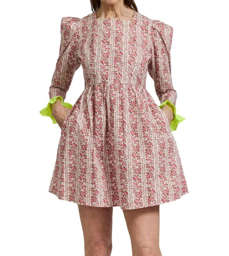 BATSHEVA SQUARE NECK MINI PRAIRIE DRESS 1