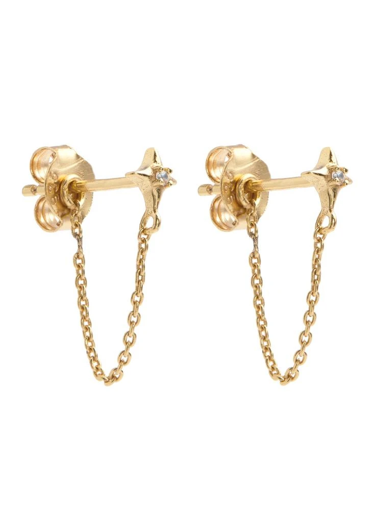 ASTRID & MIYU Cosmic Star Chain 18kt gold-plated stud earrings 1