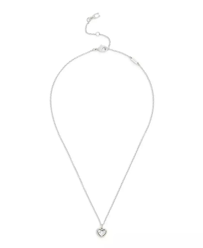 Coach Faux Stone Halo Heart Pendant Necklace