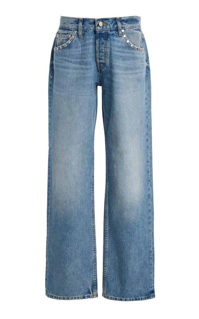 EB Denim EB Denim - Studded Rigid Low-Rise Baggy Jeans - Light Wash - 29 - Moda Operandi 1