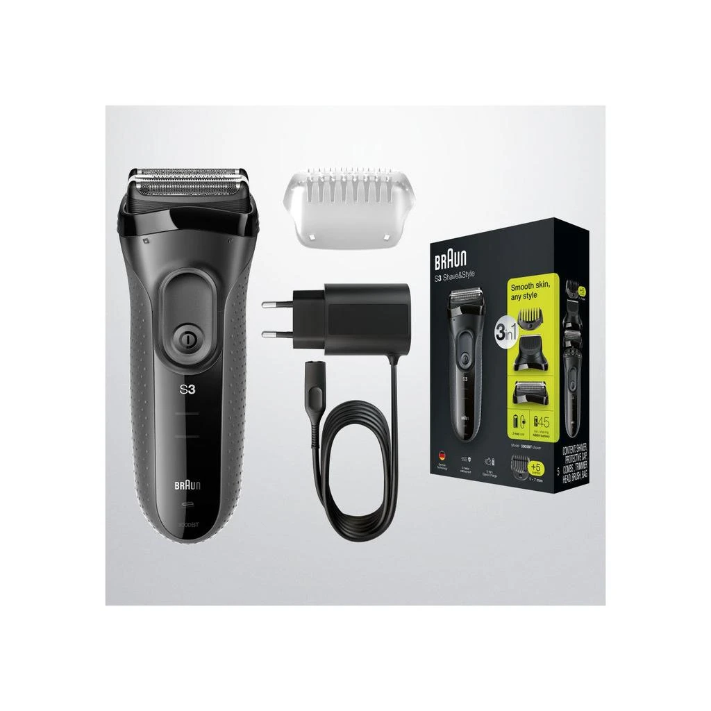 预计3周后发货 Braun Rasoir Électrique Series 3 Shave & Style 3000Bt - Noir/Gris 7