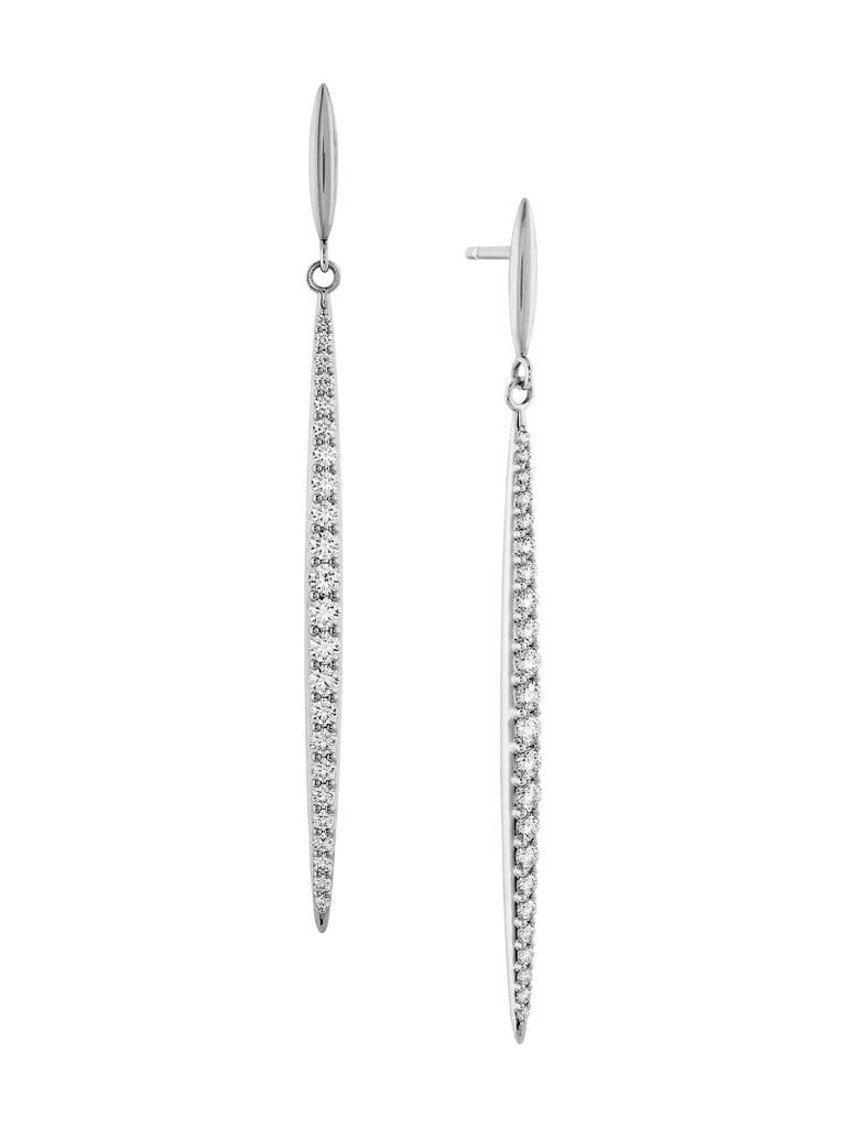Hearts On Fire 18K White Gold &amp; 0.82-0.92 TCW Diamond Stiletto Drop Earrings 1