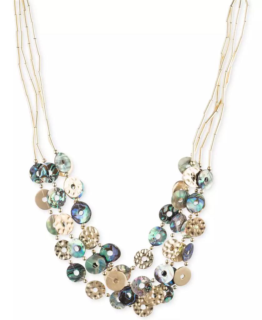 Lonna & Lilly Gold-Tone Tube Chain Multi-Disc Collar Necklace