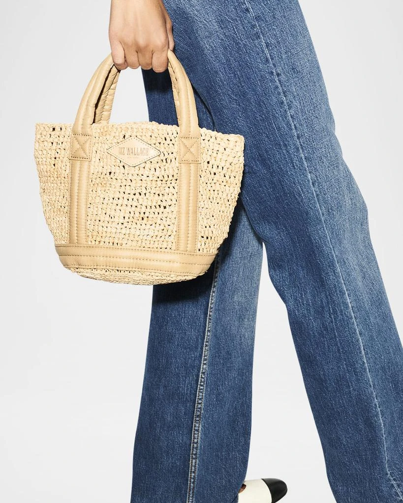 MZ Wallace Mini Raffia & Leather Tote Bag 3