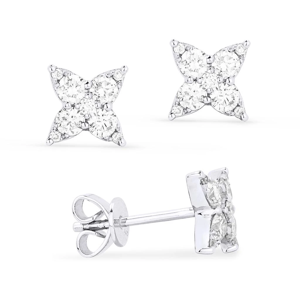 SSELECTS 18" 0.52Ct White Diamond Stud Earrings In 14K White Gold 1