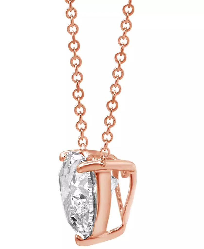 Badgley Mischka Certified Lab Grown Diamond Heart-Cut Solitaire 18" Pendant Necklace (3 ct. t.w.) in 14k Gold 4