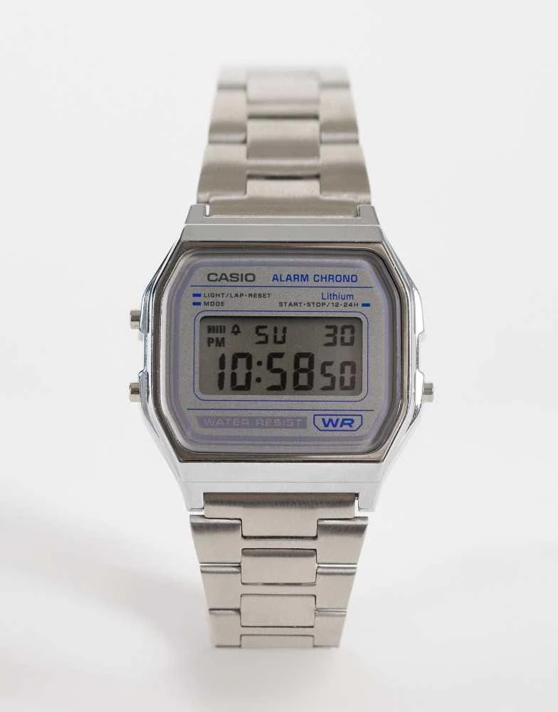 Casio Casio  A158WEA-7EF retro digital watch in silver/blue