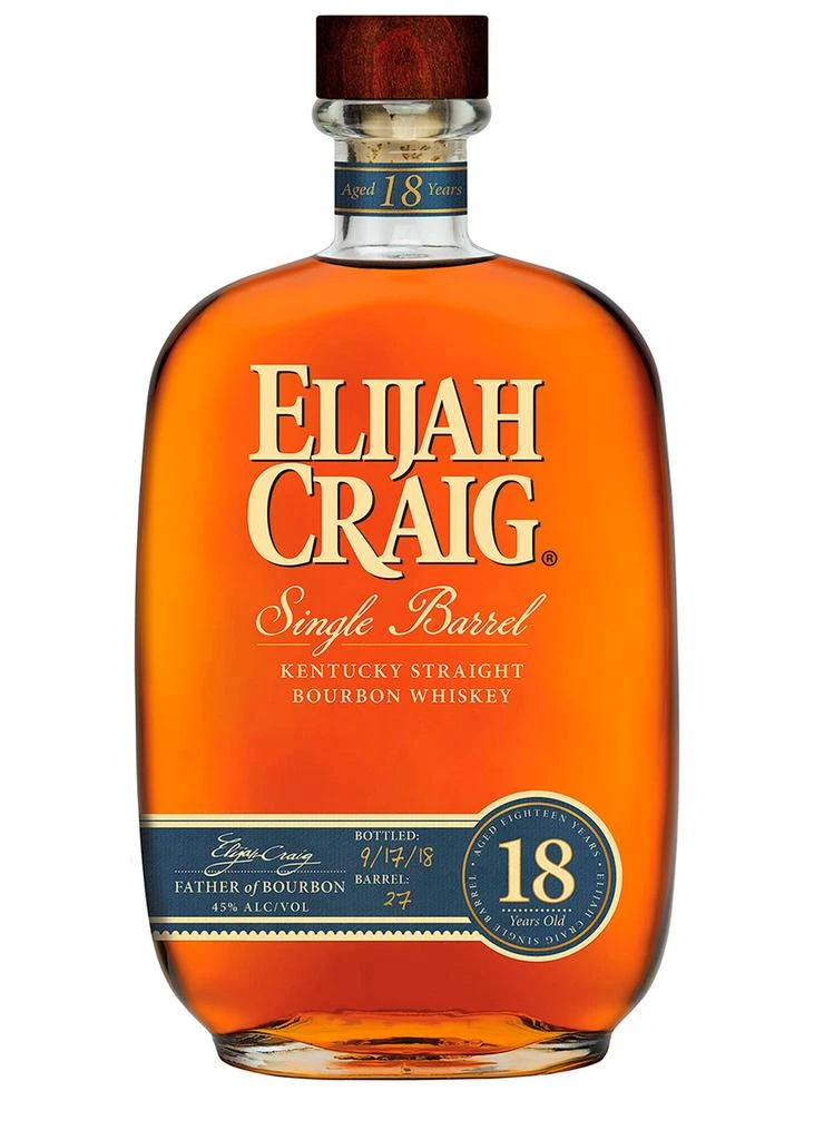 ELIJAH CRAIG 18 Year Old Single Barrel Kentucky Straight Bourbon Whiskey 1