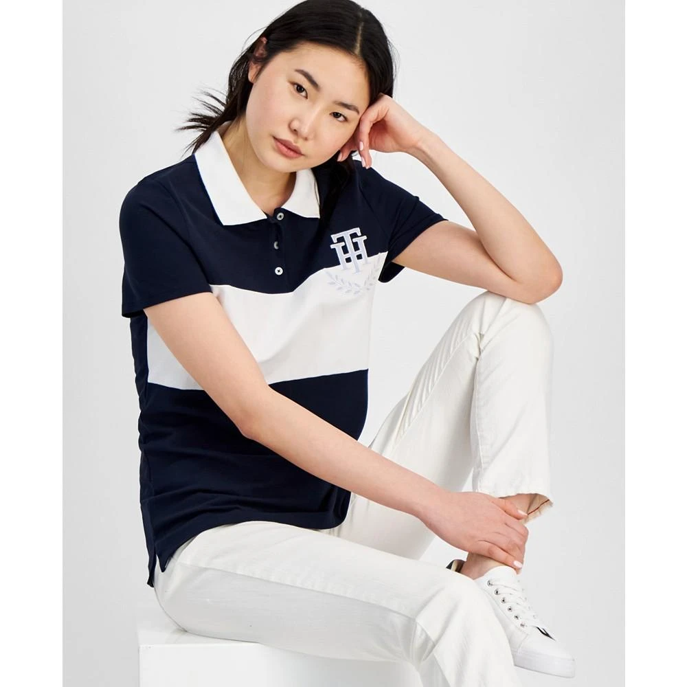 Tommy Hilfiger Women's Logo Appliqué Colorblocked Polo Shirt 1