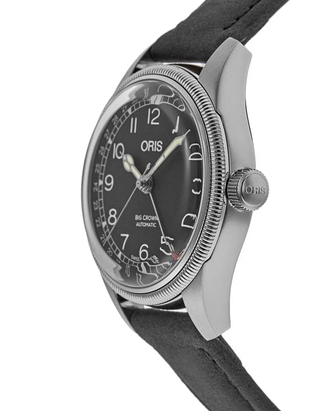 Oris Oris Big Crown Pointer Date Automatic Black Dial Leather Strap Unisex Watch 01 754 7749 4064-07 5 17 65G 3