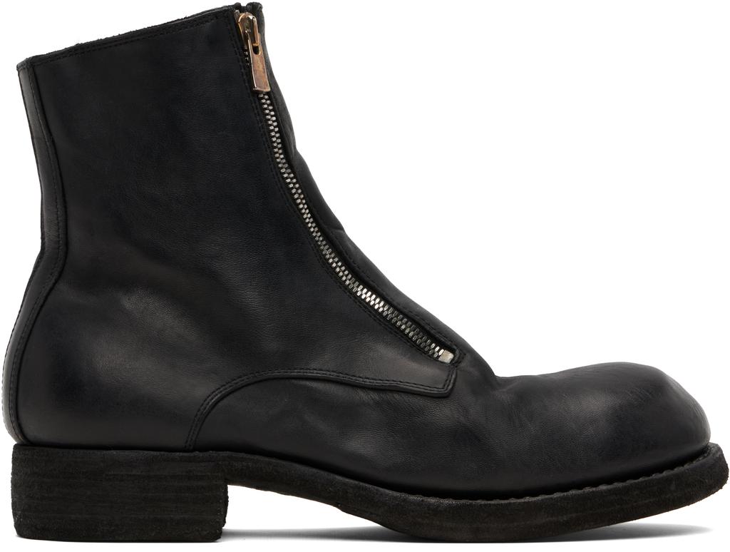 ミドルブーツ GUIDI Women Boots H9086VSOFTHORSEFULLGRAIN Black Guidi round-toe Leather Boots | Black | FARFETCH