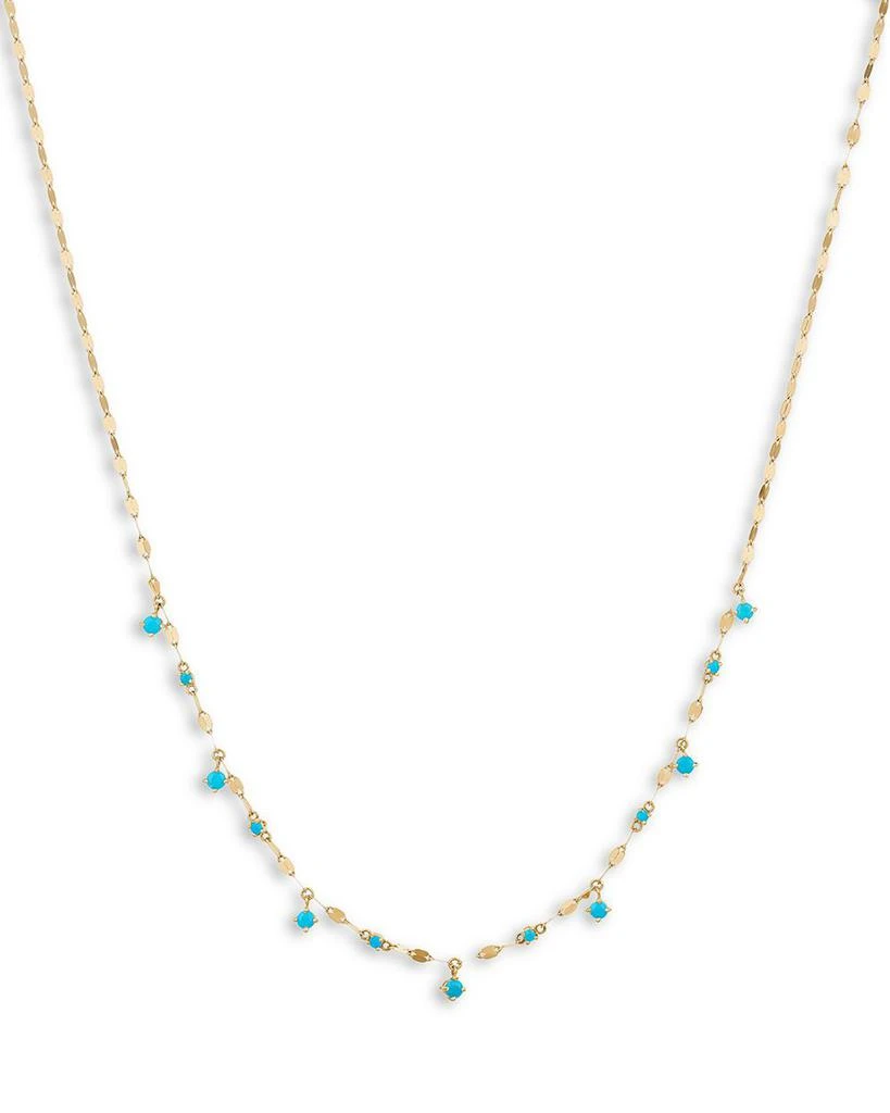 LANA Jewelry 14K Yellow Gold Turquoise Rain Collar Necklace, 18" 1